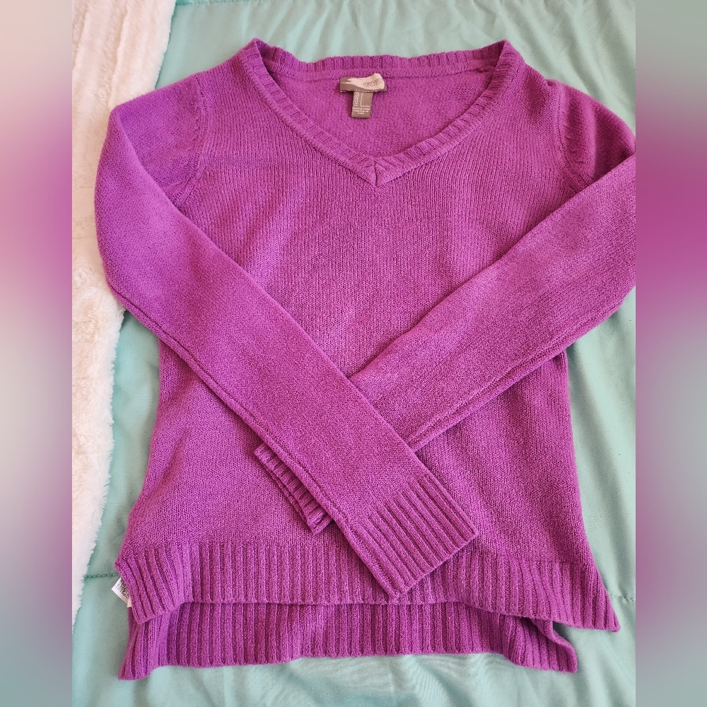 Forever 21 Purple V-Neck Sweater